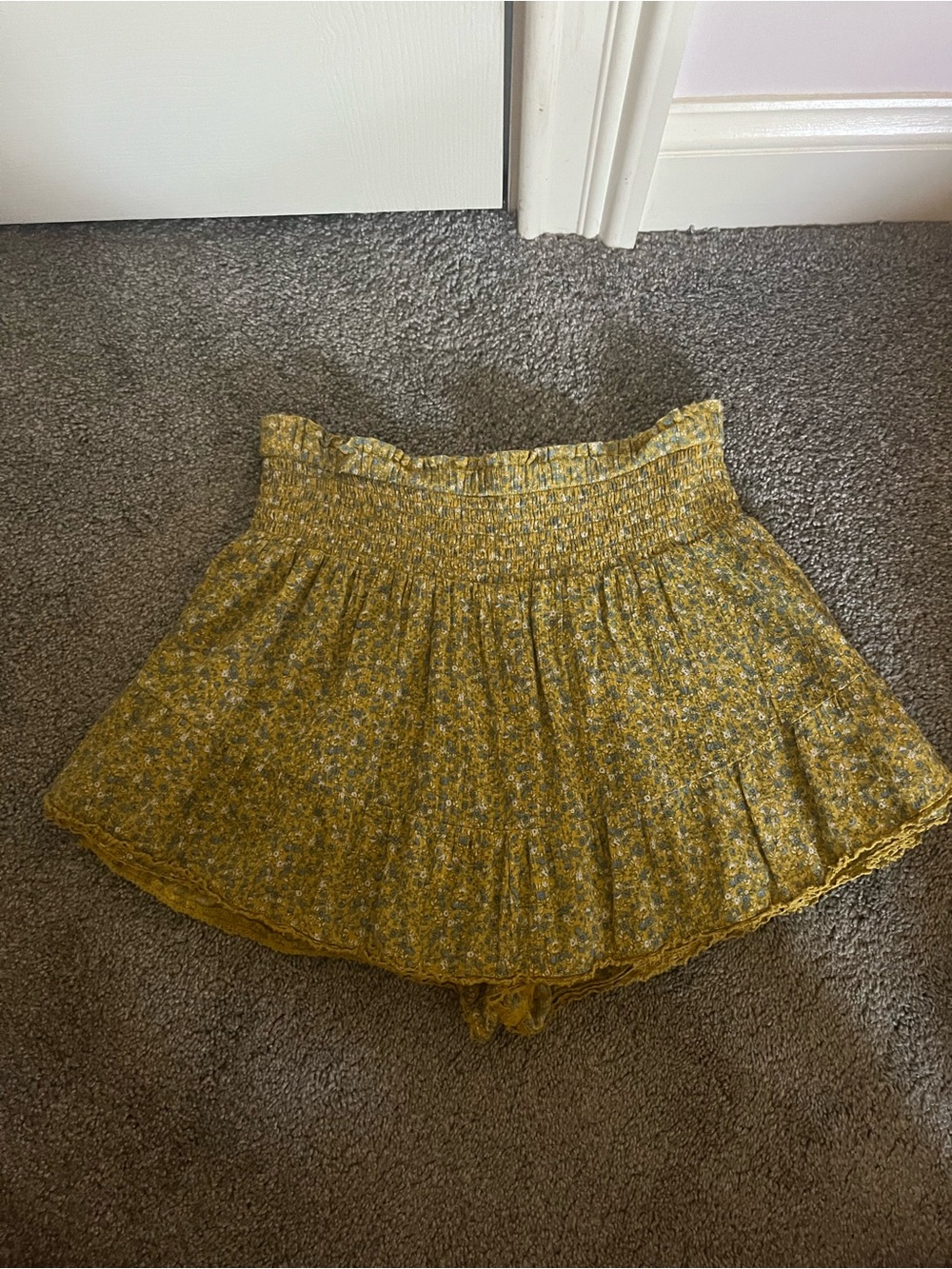 Aeropostale Yellow Floral Mini Skirt